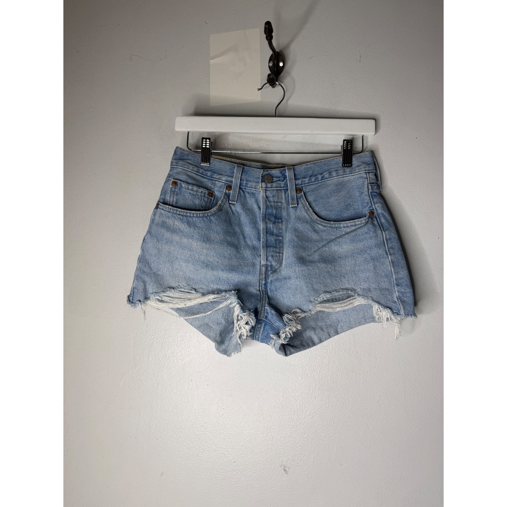 Levi's 501 cut off jean shorts light wash‎ distressed size 27